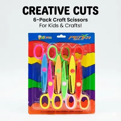 Picture of Dix Pensa Designer Craft Scissors Set (6 Pcs) - Decorative Edge Zigzag Paper Cutters for Scrapbooking  Dix Pensa Craft Scissors - 6 Patterns Set  Creative Pattern Scissors - Set of 6 for Art & Craft