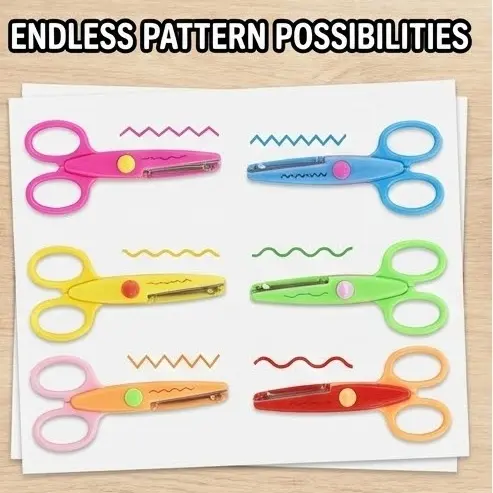Picture of Dix Pensa Designer Craft Scissors Set (6 Pcs) - Decorative Edge Zigzag Paper Cutters for Scrapbooking  Dix Pensa Craft Scissors - 6 Patterns Set  Creative Pattern Scissors - Set of 6 for Art & Craft