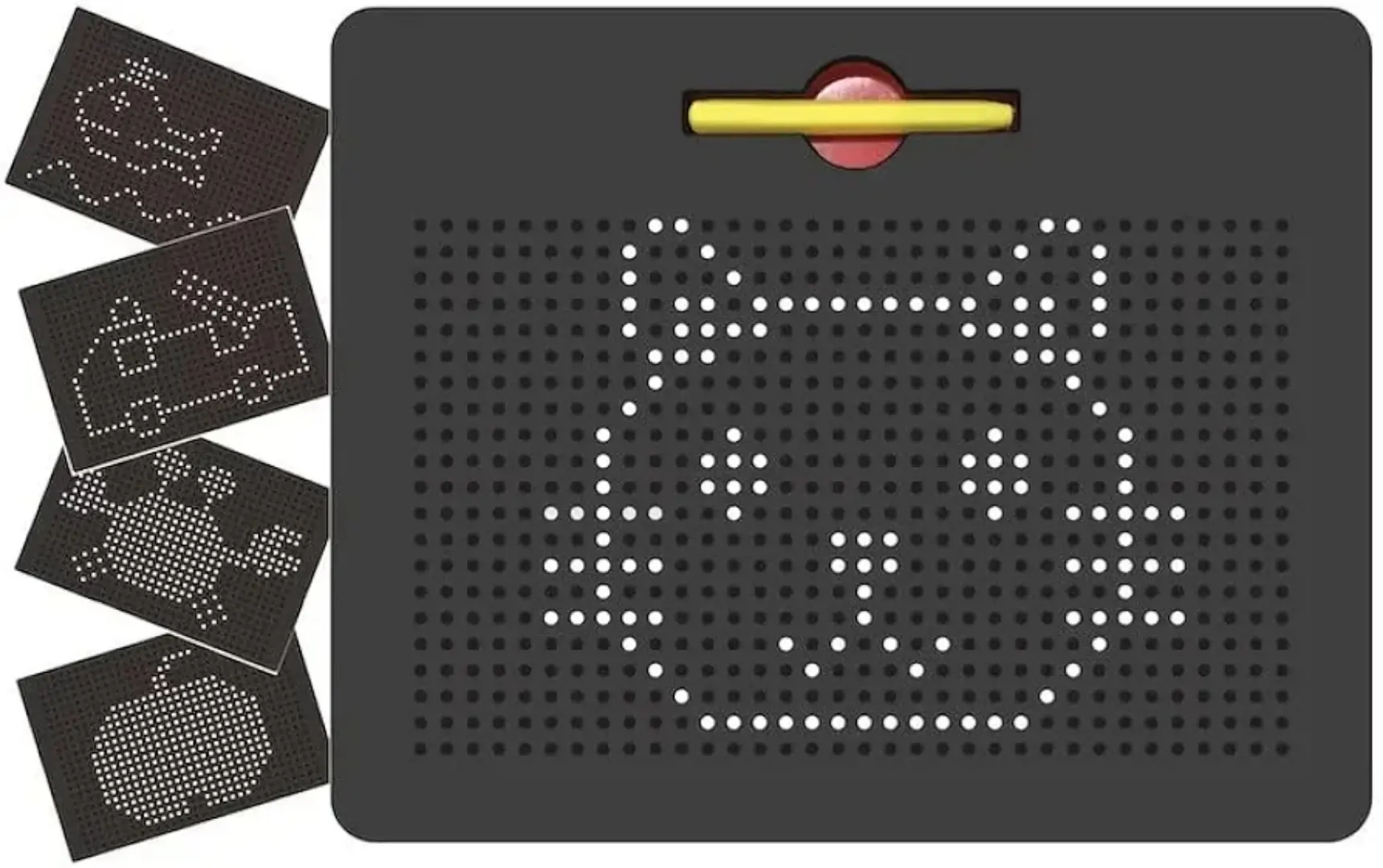 Picture of Magnetic Drawing Board with 380 Magnets - Erasable Magpad Writing Tablet for Kids - Sensory Montessori Toy with Pattern Cards,Magpad Magnetic Board - 380 Balls Drawing Tablet for Travel