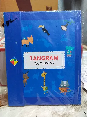 Picture of Magnetic Wooden Tangram Puzzle Book - Educational Brain Teaser Toy for Kids & Adults - Travel Friendly Logic Game