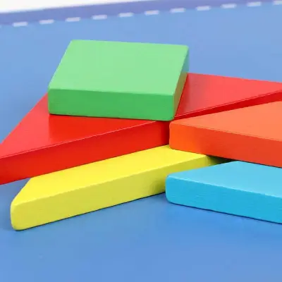 Picture of Magnetic Wooden Tangram Puzzle Book - Educational Brain Teaser Toy for Kids & Adults - Travel Friendly Logic Game