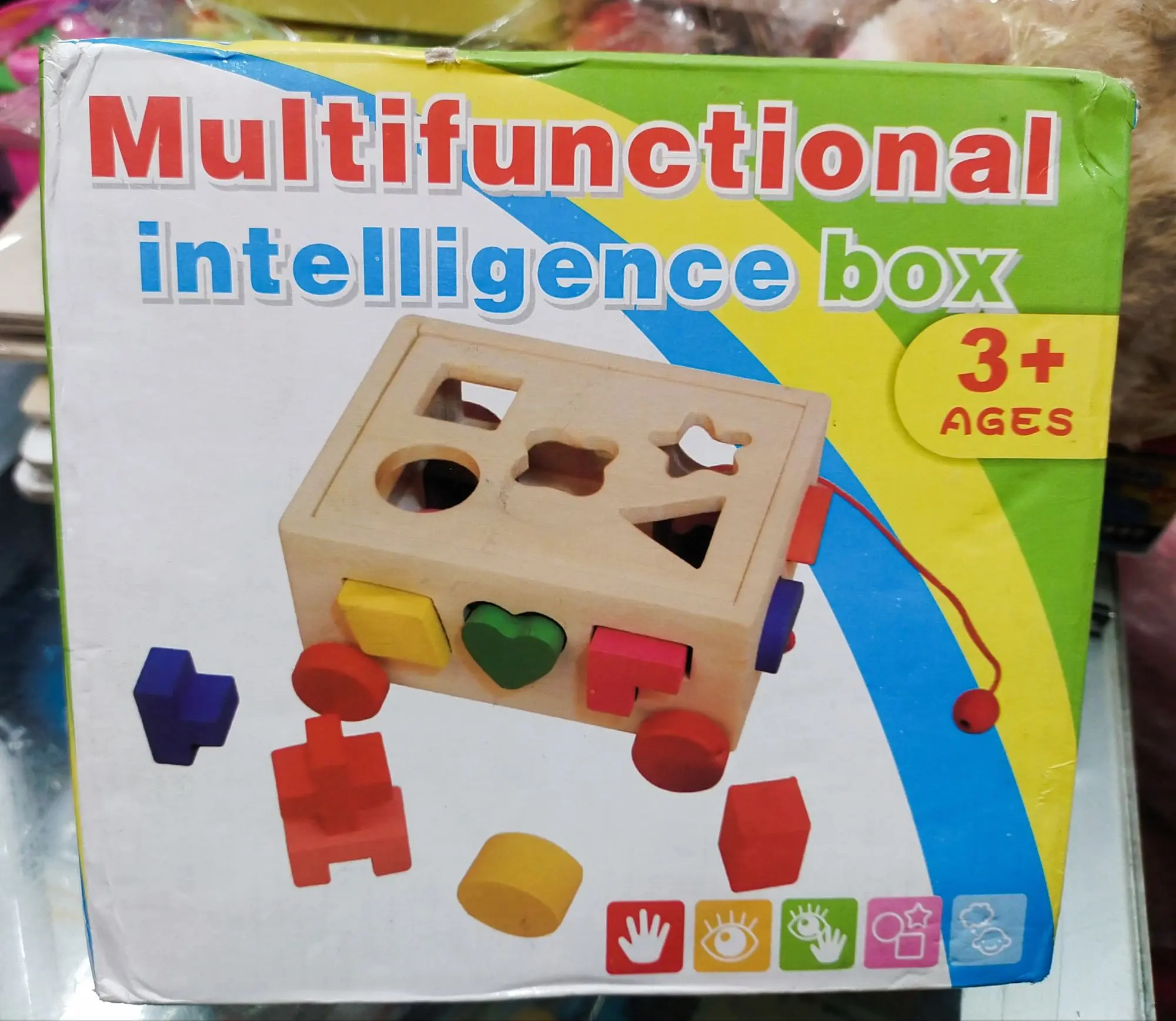 Picture of Wooden Shape Sorter Car Toy for Toddlers - Pull Along Vehicle with 15 Geometric Blocks - Montessori Educational Puzzle,Montessori Wooden Car Puzzle - Pull & Sort Educational Toy