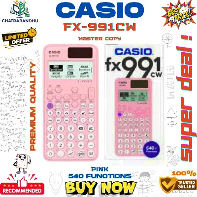 Picture of FX 991cw ClassWiz Scientific Calculator , (MASTER COPY) (THAILAND VARIANT)Non- Programmableh,engineering,hsc - Black Solar & Battery Powered Scientific Calculator