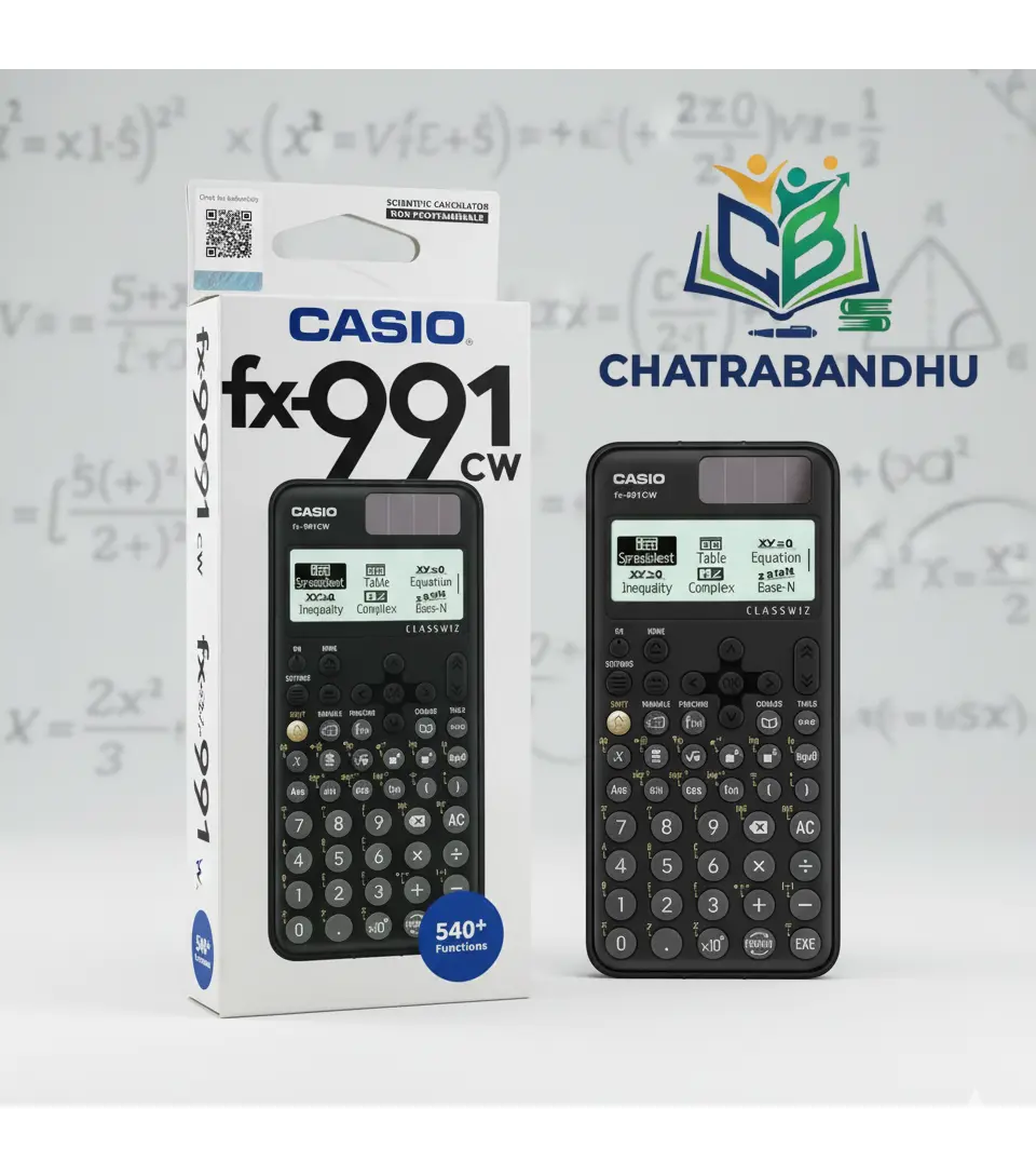 Picture of FX 991cw ClassWiz Scientific Calculator , (MASTER COPY) (THAILAND VARIANT)Non- Programmableh,engineering,hsc - Black Solar & Battery Powered Scientific Calculator