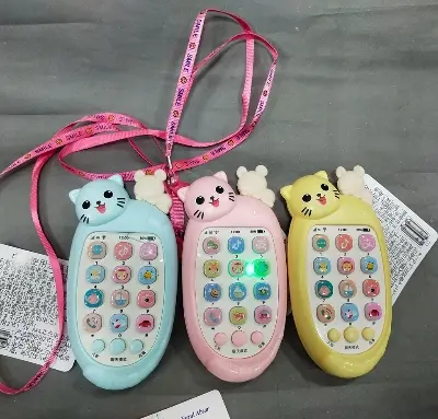 Picture of Baby Cell Phone Toy with Music and Light - Interactive Early Educational Learning & Sensory Toy for Infants & Toddlers with Teether Cover