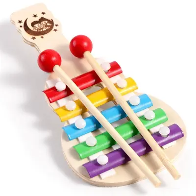 Picture of Education Kids Color Wooden 5 Keys Frame Style Xylophone for Children Musical Toys Piano Percussion Musical Baby Music Instrument Funny ,Toys Gifts