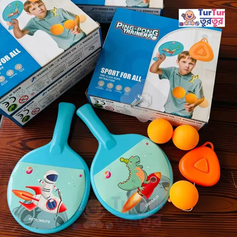Picture of Kids ping pong trainers, indoor outdoor games for kids, activity playtime for children, ping pong racquets, gifts for children