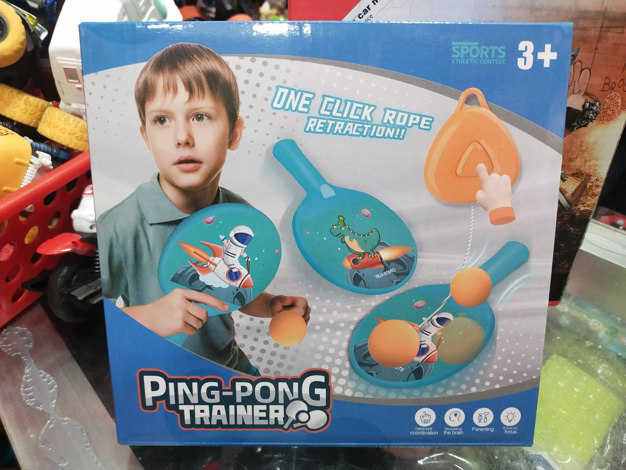 Picture of Kids ping pong trainers, indoor outdoor games for kids, activity playtime for children, ping pong racquets, gifts for children