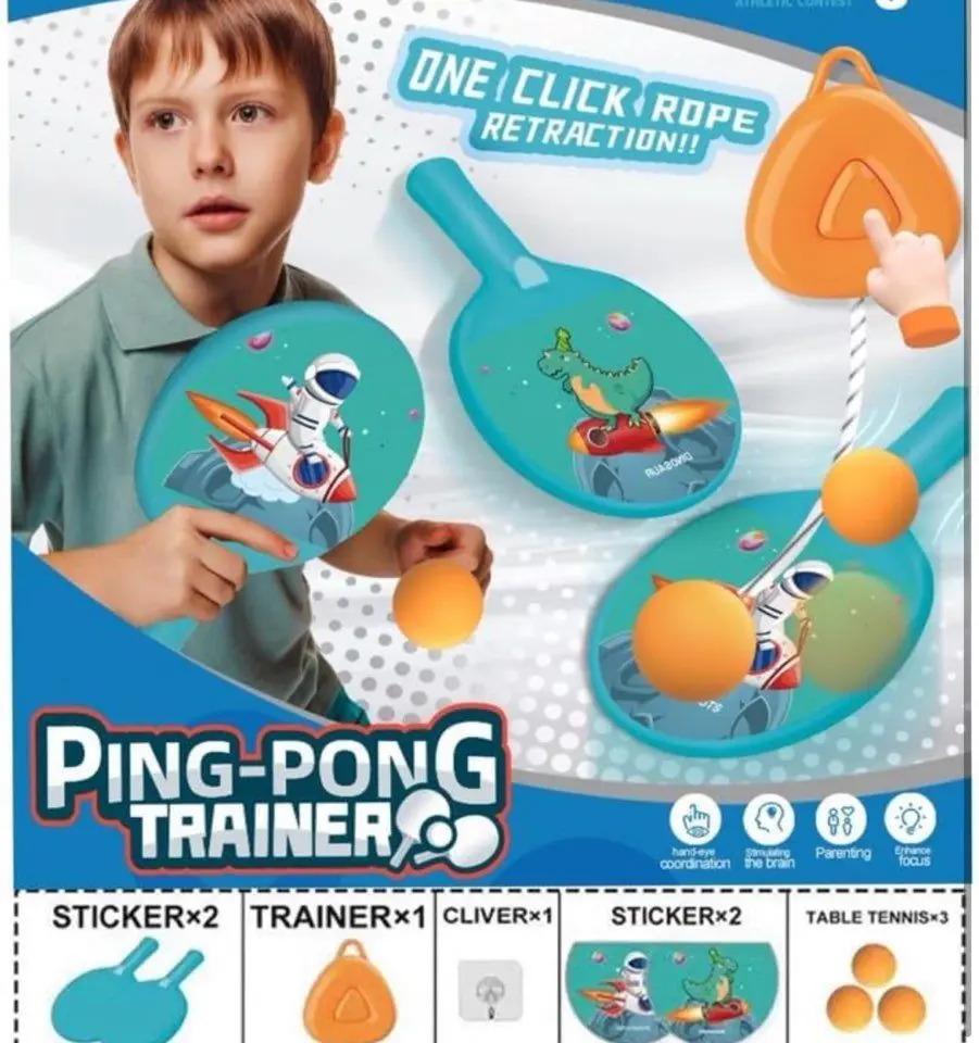 Picture of Kids ping pong trainers, indoor outdoor games for kids, activity playtime for children, ping pong racquets, gifts for children