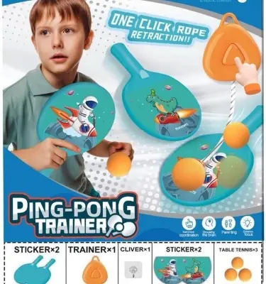 Picture of Kids ping pong trainers, indoor outdoor games for kids, activity playtime for children, ping pong racquets, gifts for children
