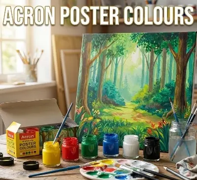 Picture of Acron Poster Colours Gulliver Kit (12 Shades x 10ml) - Rich Pigment Matte Finish Art Paint for Students (Made in India)