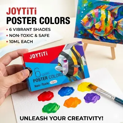 Picture of oytiti Poster Color Set 6 Shades (10ml Jars) - Made in Korea - Non-Toxic Smooth Matte Finish Paint for Students