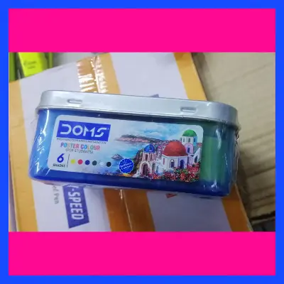 Picture of DOMS Poster Colour Set 6 Shades (10ml each) - With Free Dual Brush & Agitator - Vibrant Painting Kit for Kids