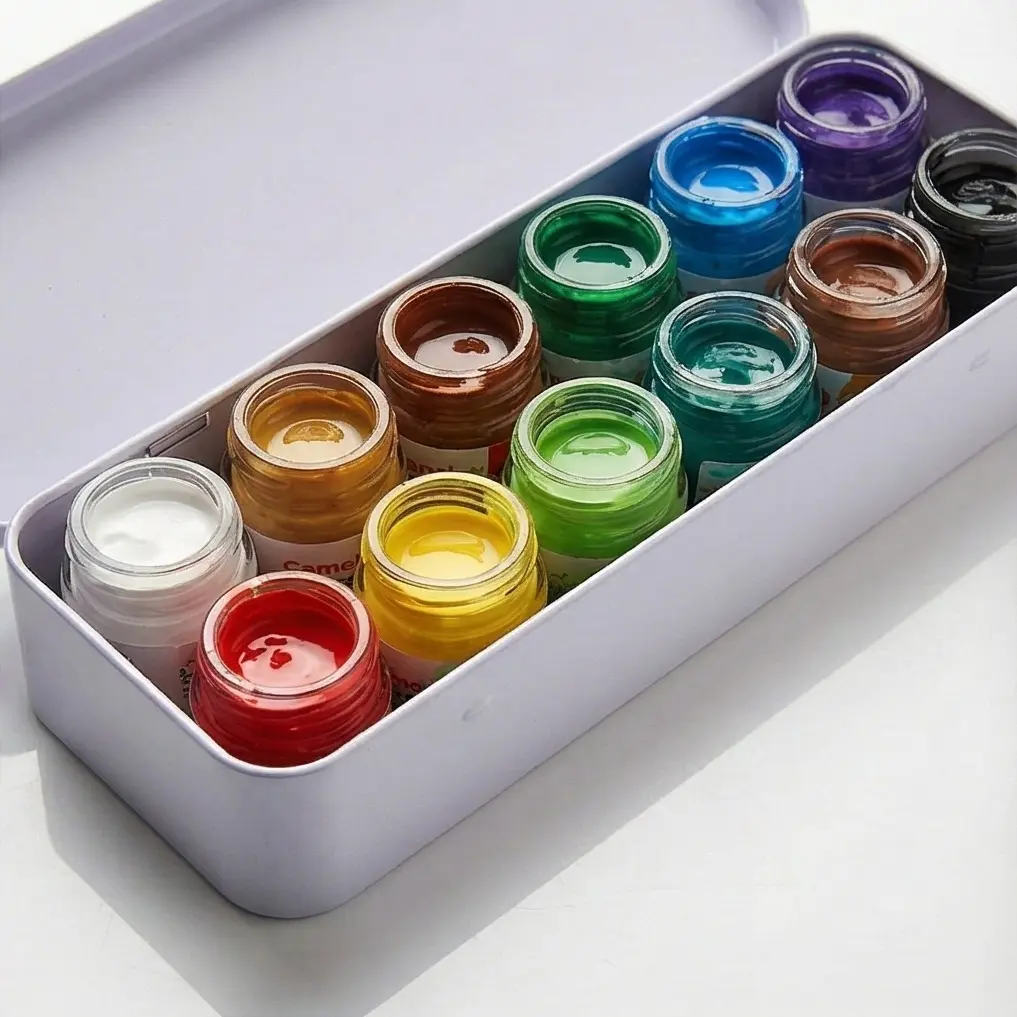 Picture of Camel Student Poster Colours 12 Shades (10ml) - Metal Tin Box Packaging - Kokuyo Camlin Indian Art Paint for Kids