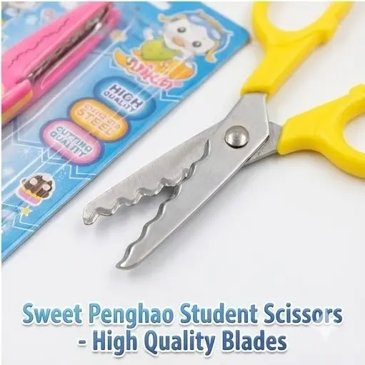 Picture of Kids Craft Set - Zigzag Safety Scissors & 4 Mini Paper Shape Punches for Scrapbooking & Card Making