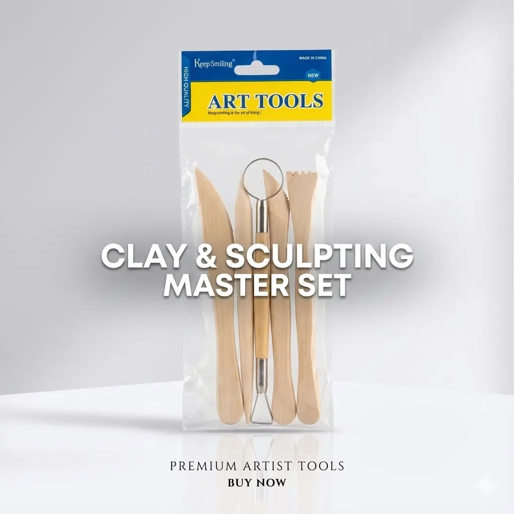 Picture of Keep Smiling 5-Piece Clay Sculpting Tools Set - Double-Ended Pottery & Carving Kit for Polymer Clay & Wax,Professional Clay Modeling Kit - 5 Pcs Double-Ended Sculpting Tools