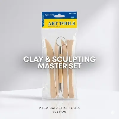Picture of Keep Smiling 5-Piece Clay Sculpting Tools Set - Double-Ended Pottery & Carving Kit for Polymer Clay & Wax,Professional Clay Modeling Kit - 5 Pcs Double-Ended Sculpting Tools