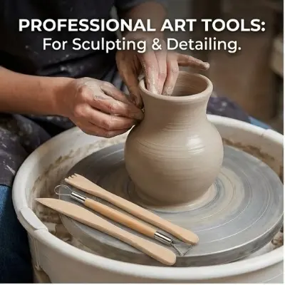 Picture of Keep Smiling 5-Piece Clay Sculpting Tools Set - Double-Ended Pottery & Carving Kit for Polymer Clay & Wax,Professional Clay Modeling Kit - 5 Pcs Double-Ended Sculpting Tools