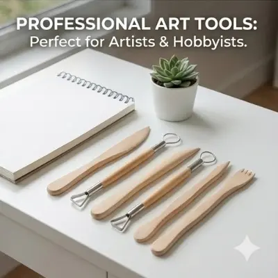 Picture of Keep Smiling 5-Piece Clay Sculpting Tools Set - Double-Ended Pottery & Carving Kit for Polymer Clay & Wax,Professional Clay Modeling Kit - 5 Pcs Double-Ended Sculpting Tools