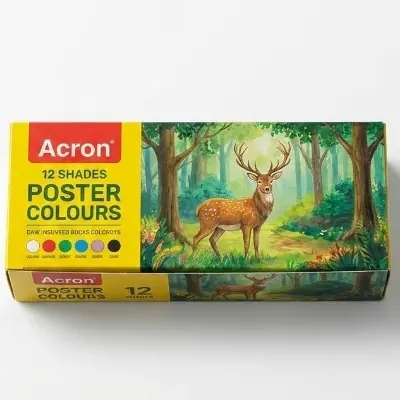 Picture of Acron Poster Colours Gulliver Kit (12 Shades x 10ml) - Rich Pigment Matte Finish Art Paint for Students (Made in India)