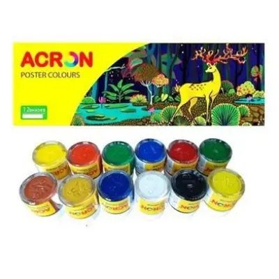 Picture of Acron Poster Colours Gulliver Kit (12 Shades x 10ml) - Rich Pigment Matte Finish Art Paint for Students (Made in India)