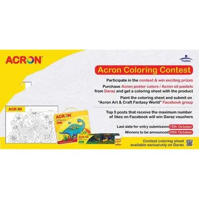 Picture of Acron Poster Colours Gulliver Kit (12 Shades x 10ml) - Rich Pigment Matte Finish Art Paint for Students (Made in India)