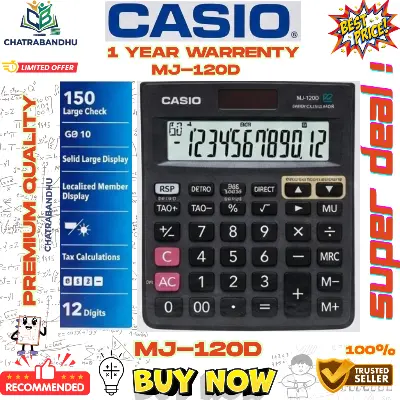 Picture of MJ-120D Desktop Calculator - 12 Digit 150 Steps Check & Correct with Tax Function MJ-120D Calculator - Tax & Check  Best Business Calculator - MJ-120D (Check & Correct)