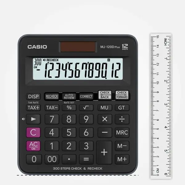 Picture of MJ-120D Plus Desktop Calculator (ORGINAL) (1 YEAR WARRENTY)- 300 Steps Check & Recheck with Tax Function Best Professional Calculator- black