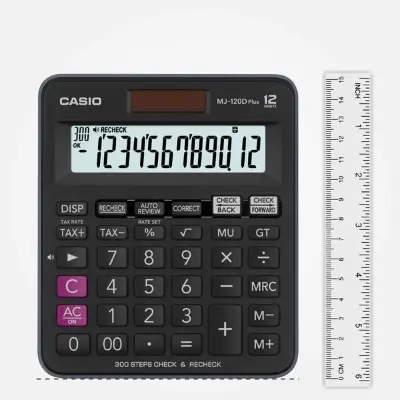 Picture of MJ-120D Plus Desktop Calculator (ORGINAL) (1 YEAR WARRENTY)- 300 Steps Check & Recheck with Tax Function Best Professional Calculator- black