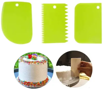 Picture of Cake Decorating Turntable Combo - 28cm Stand, 12 Nozzles, 10 Piping Bags & 3 Scrappers  : 4-in-1 Cake Decorating Kit with Turntable  Ultimate Baking Combo - Turntable, Nozzles & Tools Set