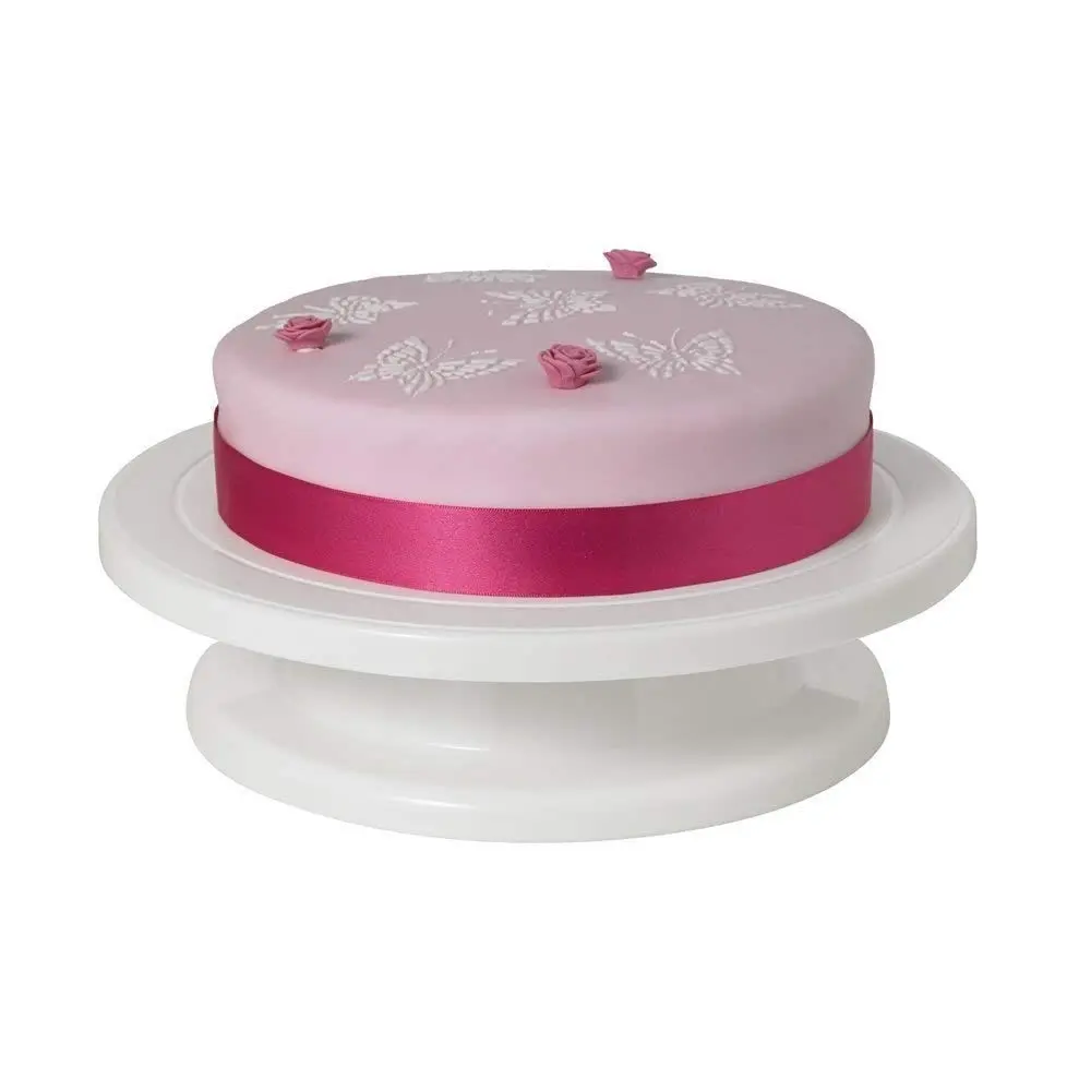 Picture of Cake Decorating Turntable Combo - 28cm Stand, 12 Nozzles, 10 Piping Bags & 3 Scrappers  : 4-in-1 Cake Decorating Kit with Turntable  Ultimate Baking Combo - Turntable, Nozzles & Tools Set