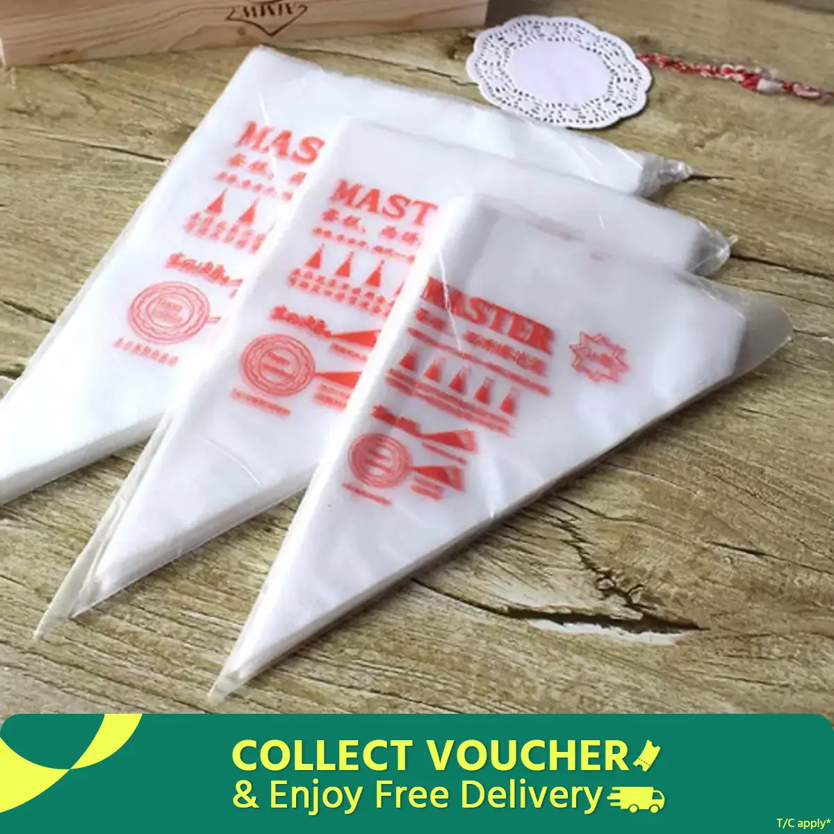 Picture of 20 Pcs Disposable Piping Bags for Cake Decorating - Strong PE Plastic Icing Bags