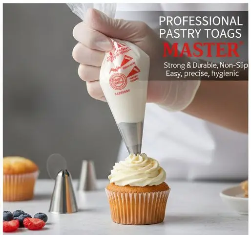 Picture of 20 Pcs Disposable Piping Bags for Cake Decorating - Strong PE Plastic Icing Bags