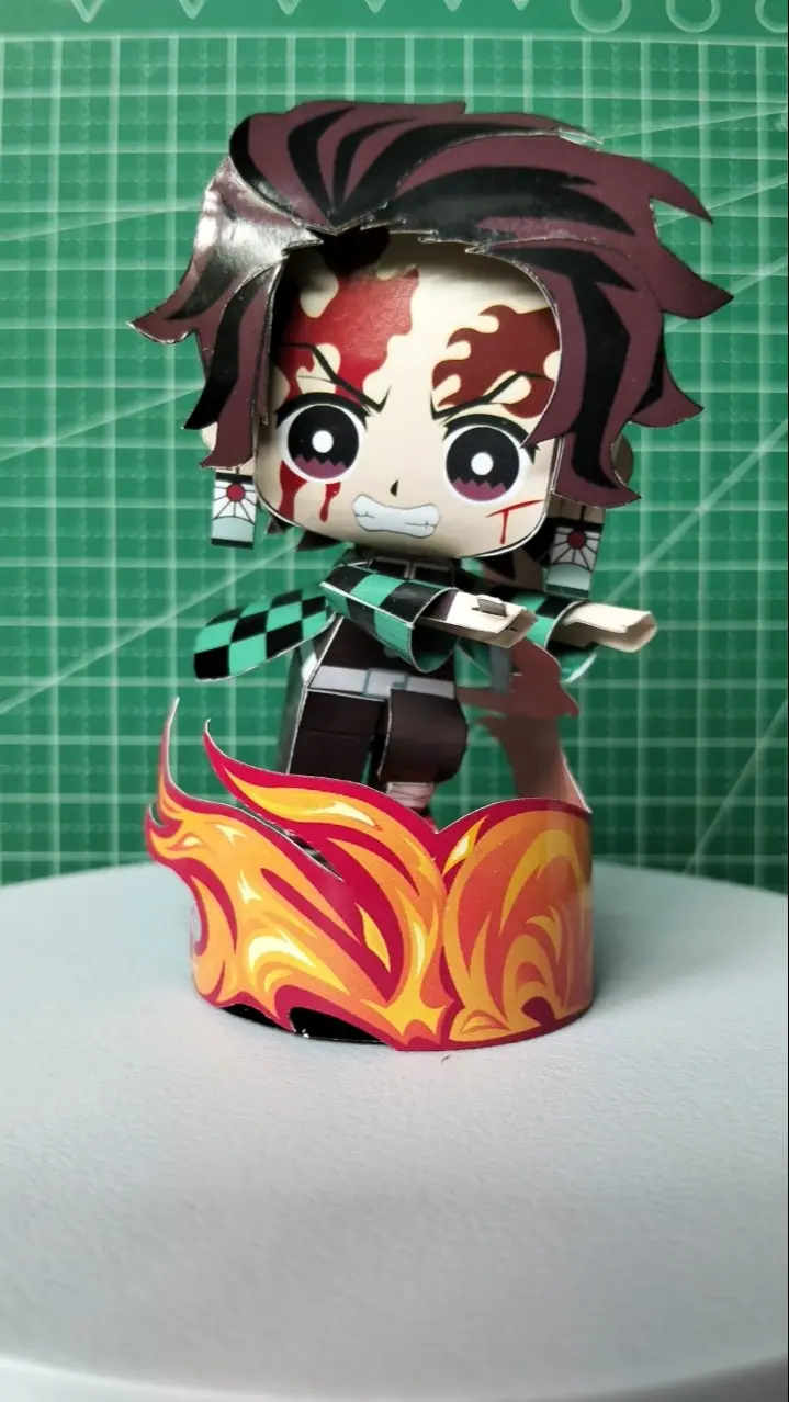 Picture of Tanjiro Kamado Tanjiro Kamado Papercraft Template - Demon Slayer DIY 3D Paper Model Kit  Tanjiro Papercraft Figure Template DIY Demon Slayer Craft - 3D Tanjiro Chibi Figure Paper Toy