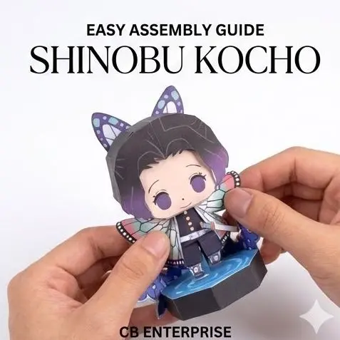 Picture of Shinobu Kocho Papercraft Template - Demon Slayer DIY 3D Paper Model Figure  Shinobu Kocho Chibi Paper Doll Kit   DIY Insect Hashira Shinobu - Demon Slayer Papercraft Toy