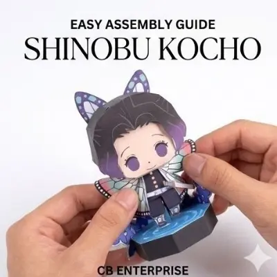 Picture of Shinobu Kocho Papercraft Template - Demon Slayer DIY 3D Paper Model Figure  Shinobu Kocho Chibi Paper Doll Kit   DIY Insect Hashira Shinobu - Demon Slayer Papercraft Toy
