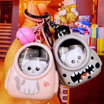 Picture of Cute Light-up Astronaut Keychain - LED Animal Night Light Bag Charm for Kids & Students Mini Astronaut Light Keychain  Creative Space Capsule Keyring - Light Up Bear & Cat Bag Pendant