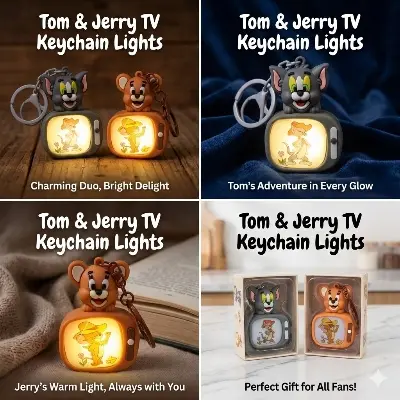 Picture of om and Jerry 3D Light-up Keychain - Cute Cartoon LED Keyring for Kids & Fans   Tom & Jerry LED Keychain  3D Cartoon Bag Charm - Tom and Jerry Light Key Holder