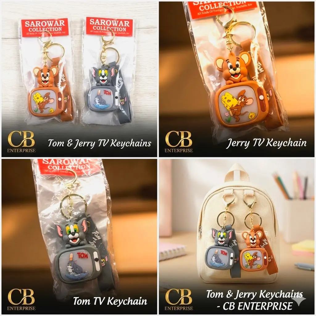 Picture of om and Jerry 3D Light-up Keychain - Cute Cartoon LED Keyring for Kids & Fans   Tom & Jerry LED Keychain  3D Cartoon Bag Charm - Tom and Jerry Light Key Holder