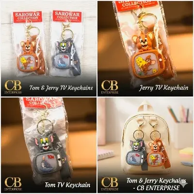 Picture of om and Jerry 3D Light-up Keychain - Cute Cartoon LED Keyring for Kids & Fans   Tom & Jerry LED Keychain  3D Cartoon Bag Charm - Tom and Jerry Light Key Holder