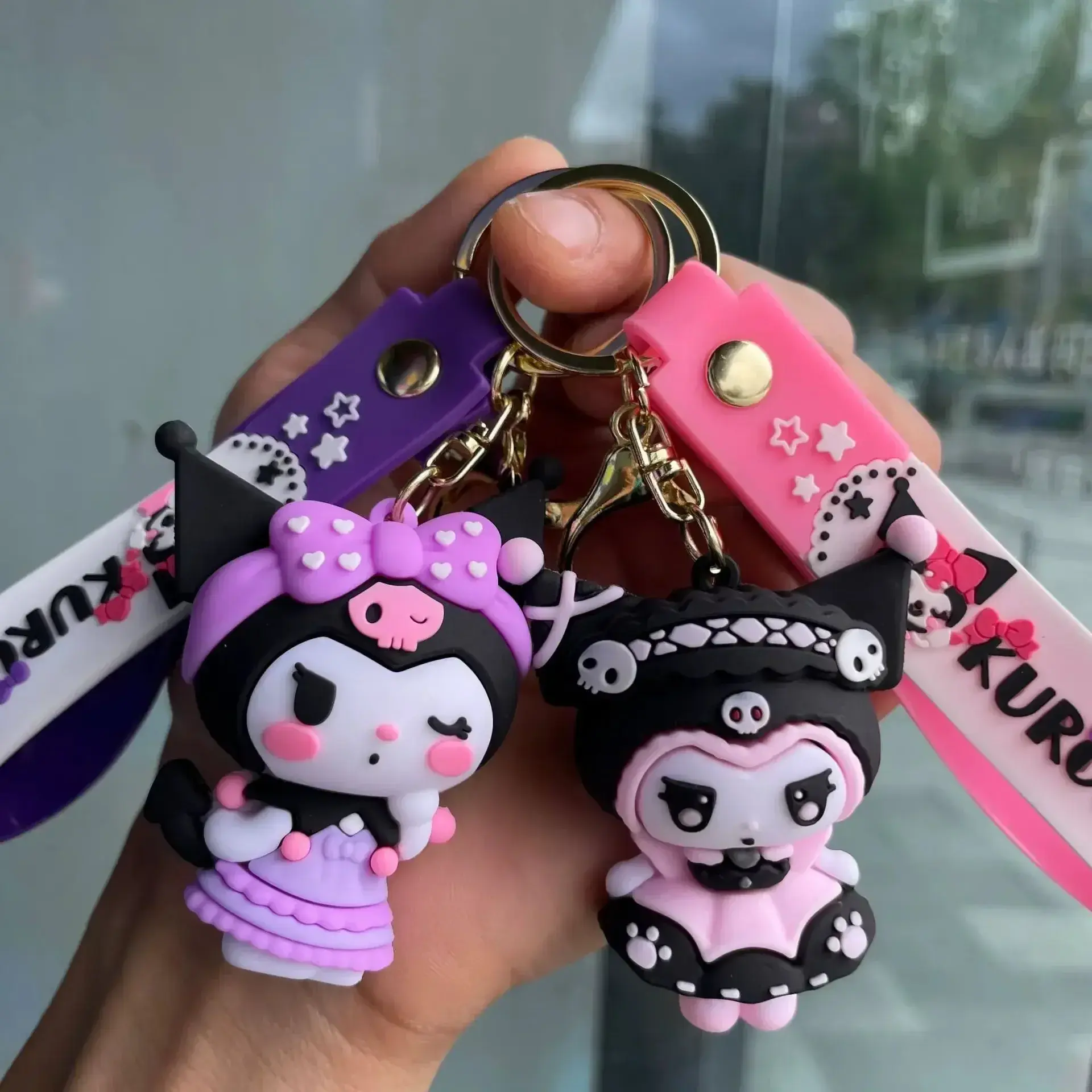 Picture of Kuromi Keyrings  - Cute Sanrio PVC Bag Charm & Keychain   Kuromi 3D Keychain (Sanrio Character) Trendy Kuromi Bag Pendant - Cute Key Holder for Girls