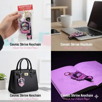 Picture of Kuromi Keyrings  - Cute Sanrio PVC Bag Charm & Keychain   Kuromi 3D Keychain (Sanrio Character) Trendy Kuromi Bag Pendant - Cute Key Holder for Girls