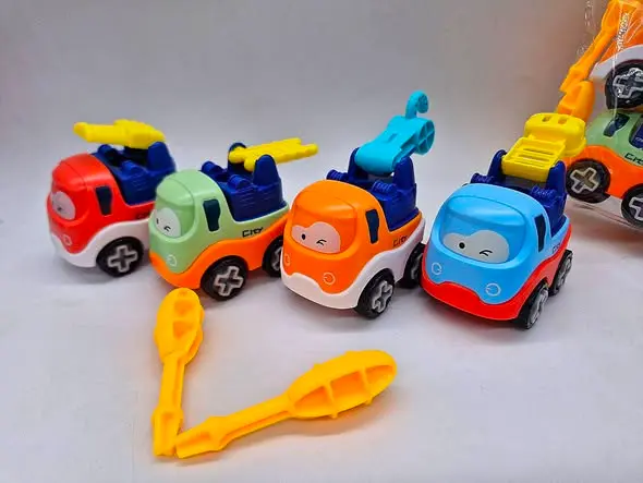 Picture of City Guardian DIY Assemble Engineering Vehicle Set 4 Pcs Toy  Kids Take Apart Construction Trucks Excavator Bulldozer Mixer  Friction Powered DIY Assembled Car Educational STEM Toy for Boys
