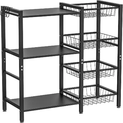 Picture of  Rack Kitchen Baker's Rack - Utility Microwave Oven Stand with Steel Mesh Baskets