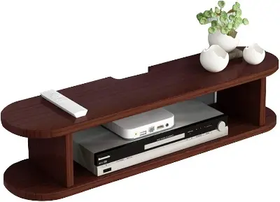 Picture of WiFi Router Storage Rack Wall Storage Rack Living Room TV Cabinet Wall Machine Rack Router Wall Rack Living Room Decoration Storage Rack (Color : Walnut, Size : 80 * 18 * 18cm)