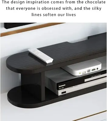 Picture of WiFi Router Storage Rack Wall Storage Rack Living Room TV Cabinet Wall Machine Rack Router Wall Rack Living Room Decoration Storage Rack (Color : Walnut, Size : 80 * 18 * 18cm)