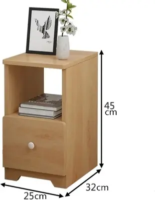 Picture of Bedside Table Simple Modern Mini Bedside Small Cabinet Bedroom Small Storage Locker Narrow Side Table (Color : White, Size : 45x20x32cm
