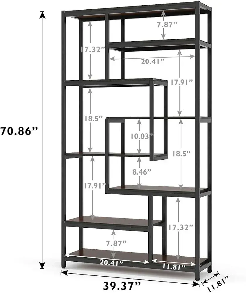 Picture of Industrial Bookshelves fo - Black