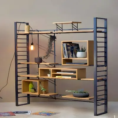 Picture of Industrial Bookshelves fo - Black