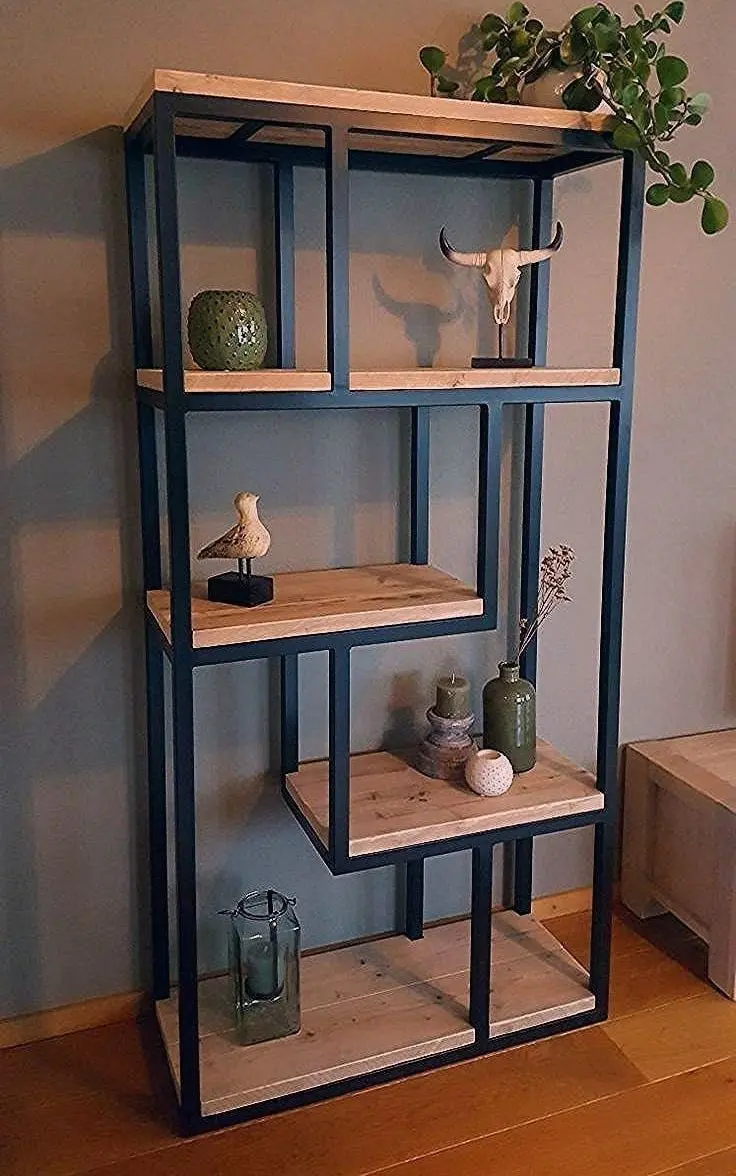 Picture of Kitchen Bakers Rack with Storage, Kitchen Utility Storage Shelf with Cabinet, Microwave Oven Stand with Spice Rack and Hutch, Rustic Brown - Black